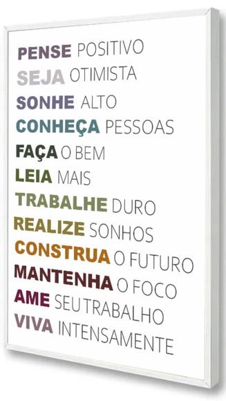 Quadro Decorativo Motivação Frases Positivas Moderno Moldura