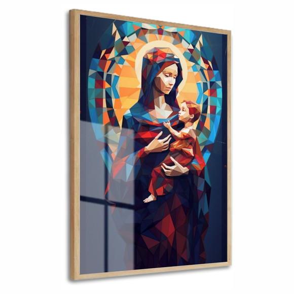 Quadro Decorativo Nossa Senhora Mãe de Jesus Vidro e Moldura