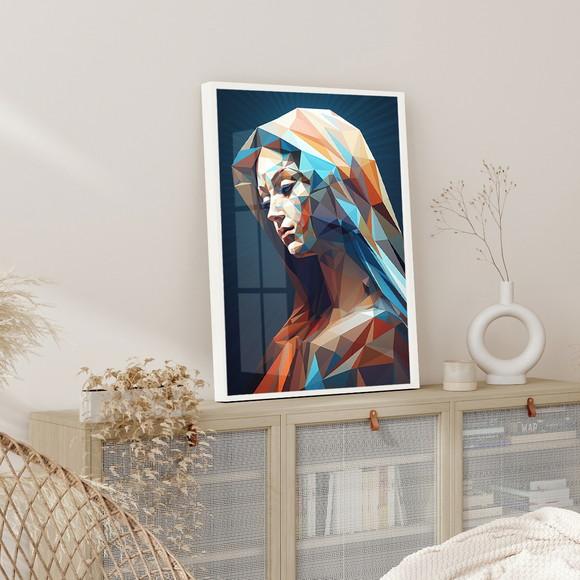 Quadro Decorativo Nossa Senhora Virgem Maria Moldura Vidro