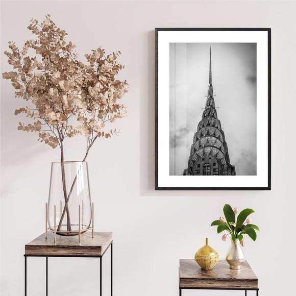 Quadro Decorativo Nova York Empire State Com Moldura e Vidro