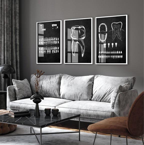 Quadro Decorativo Odontologia Consultório Dentista com Vidro