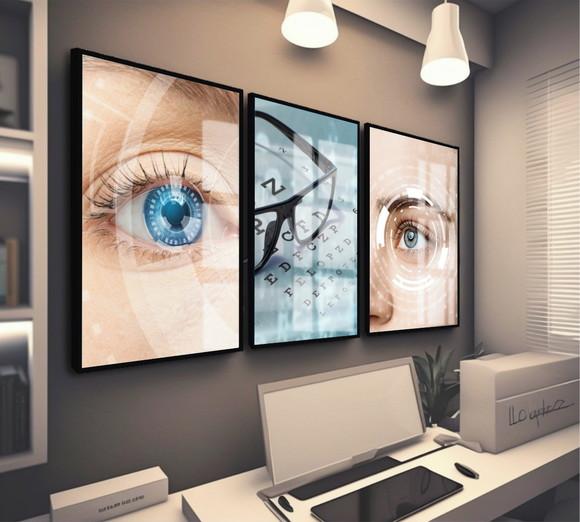 Quadro Decorativo Oftalmologia Consultório Moldura e Vidro
