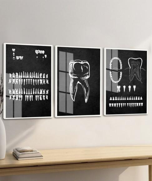 Quadro Decorativo Odontologia Consultório Dentista com Vidro