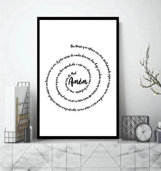 Quadro Decorativo Oração Pai Nosso Jesus Cristo Com Moldura