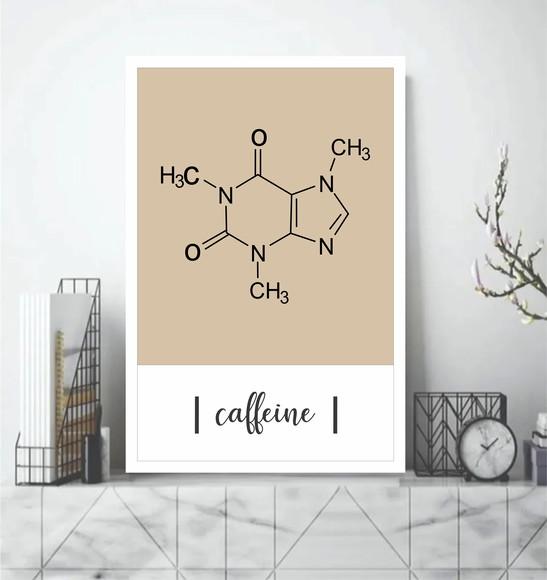 Quadro Decorativo para Cantinho do Café Caffeine com Moldura