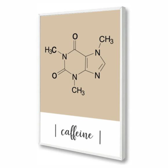 Quadro Decorativo para Cantinho do Café Caffeine com Moldura