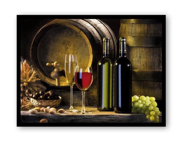 Quadro Decorativo Para Sala De Estar Vinho Adega Com Moldura