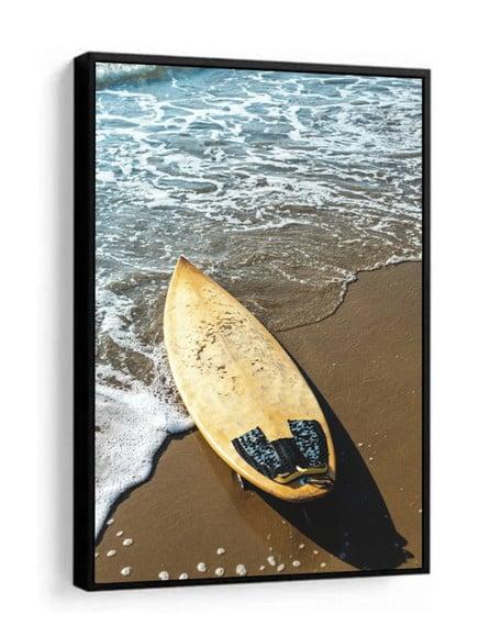 Quadro Decorativo Praia Mar Prancha Surf Paisagem Moldura