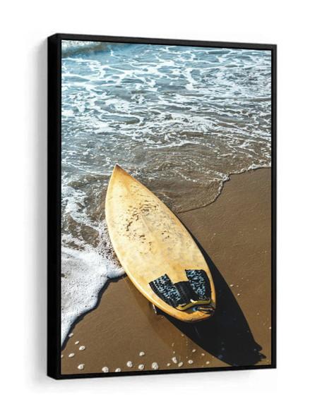 Quadro Decorativo Praia Paisagem Mar Prancha Surf Moldura