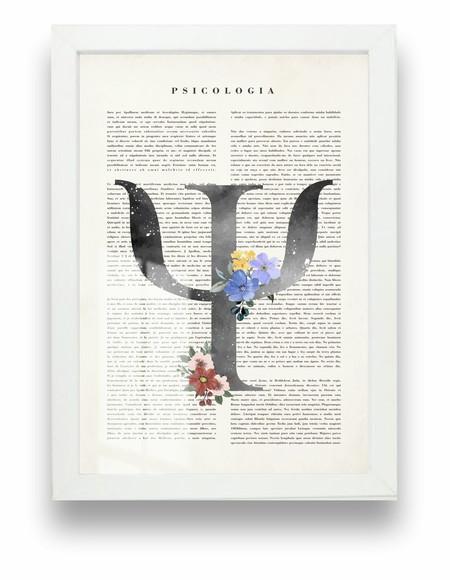 Quadro Decorativo Psicologia Consultório Com Moldura e Vidro