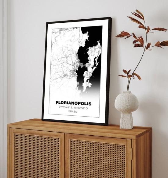 Quadro Decorativo Santa Catarina Florianópolis com Moldura