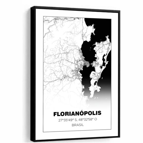 Quadro Decorativo Santa Catarina Florianópolis com Moldura