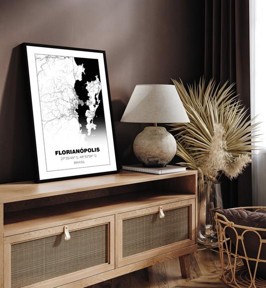 Quadro Decorativo Santa Catarina Florianópolis com Moldura