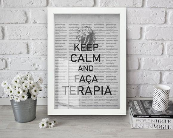 Quadro Decorativo Terapia Consultório Com Moldura e Vidro