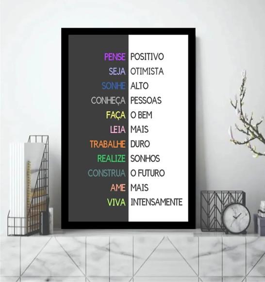 Quadro Decorativos Frases Positivas Quarto Sala Casa Moldura