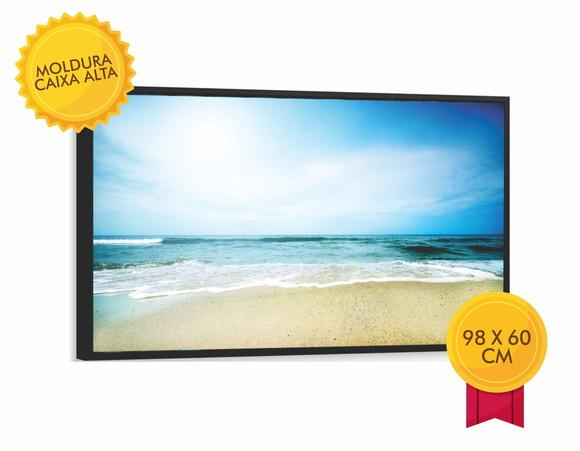 Quadro Paisagem Praia Decoração Oceano Vista Mar Com Moldura