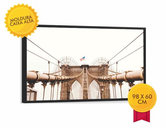 Quadro Nova York Decoração Ponte Manhattan Cidade Molduras
