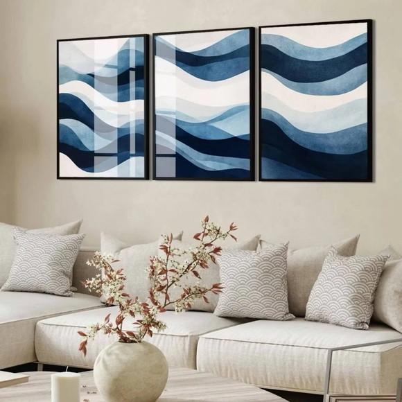 Quadros Decorativos Abstrato Moderno com Moldura Vidro