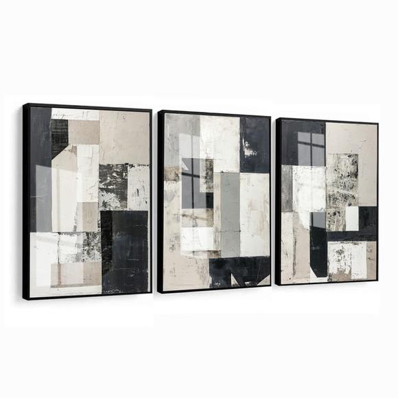 Quadros Decorativos Abstrato Moderno Luxo Moldura e Vidro