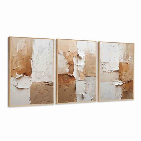Quadros Decorativos Abstrato Moderno Terracota com Moldura