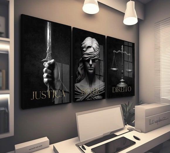 Quadros Decorativos Advogado Escritório Frases Direito Vidro