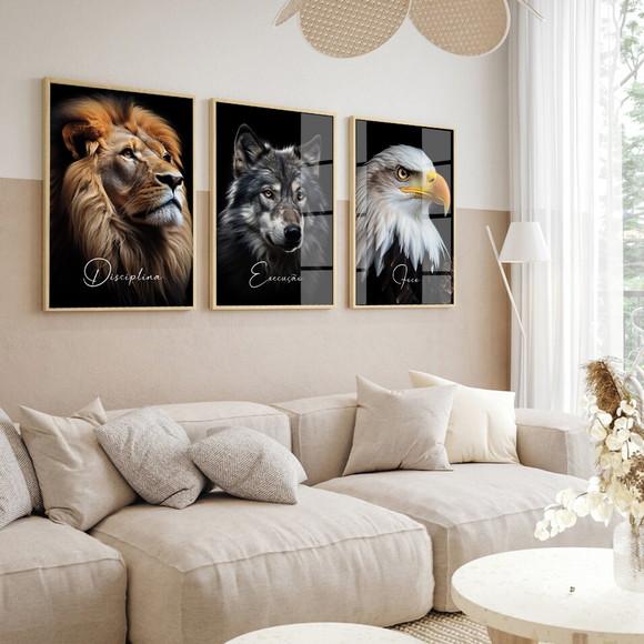 Quadros Decorativos Animais Disciplina Execução Foco Vidro