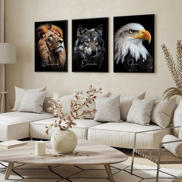 Quadros Decorativos Animais Frase Motivacional Escritório
