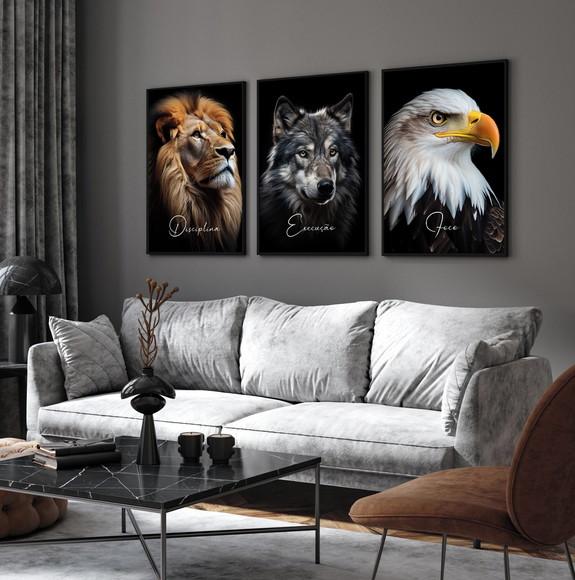 Quadros Decorativos Animais Frase Motivacional Escritório