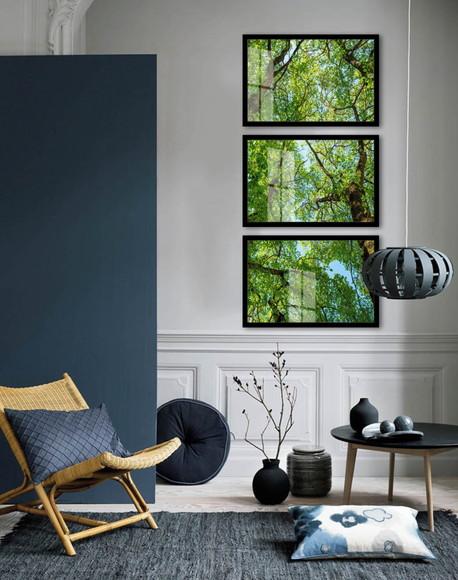 Quadros Decorativos Arvore Verde Vertical Moldura e Vidro