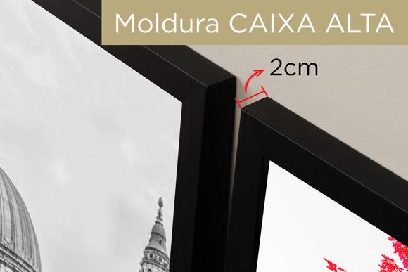 Quadros Decorativos Arvore Vermelha Londres e Paris Moldura