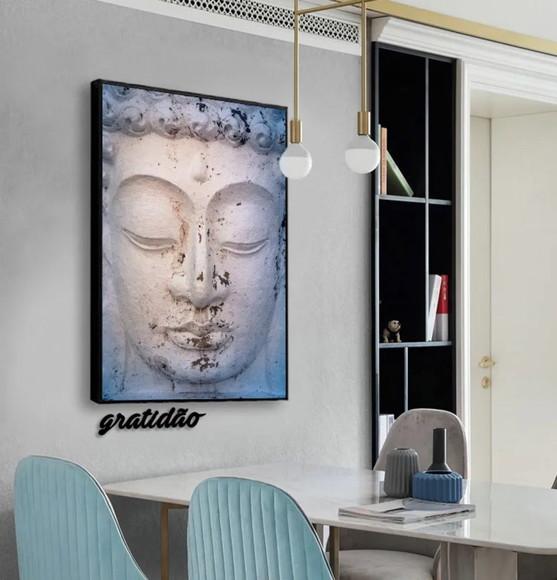 Quadros Decorativos Buda Rosto Meditação Grande Com Moldura