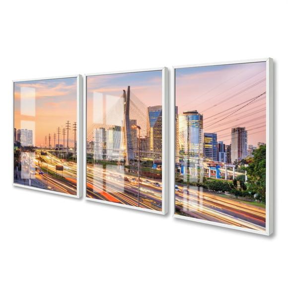Quadros Decorativos Cidade São Paulo Paisagem Moldura Vidro