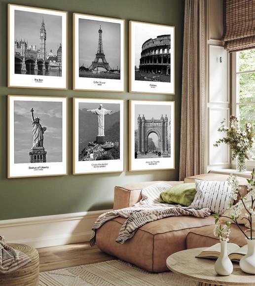Quadros Decorativos Cidades Pontos Turísticos com Moldura