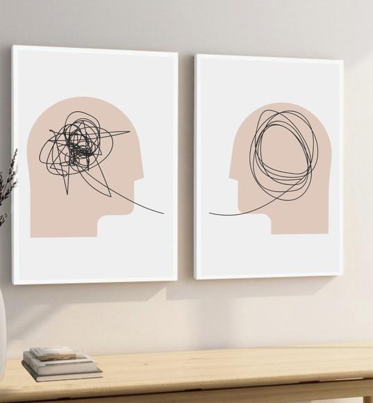 Quadros Decorativos Consultório Moderno Psicologia Moldura