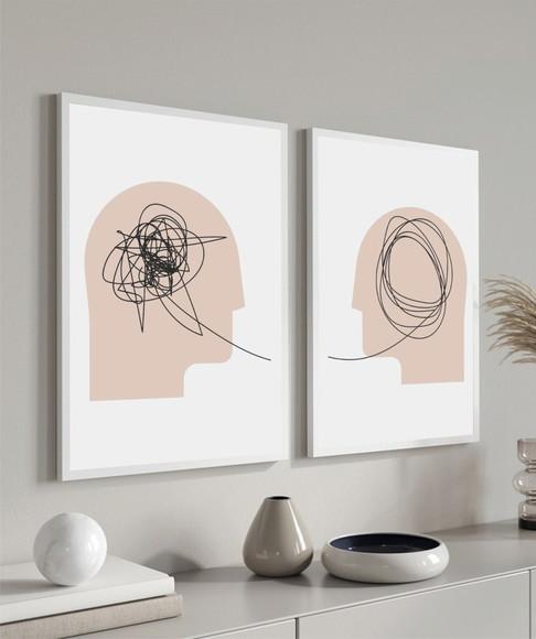 Quadros Decorativos Consultório Moderno Psicologia Moldura