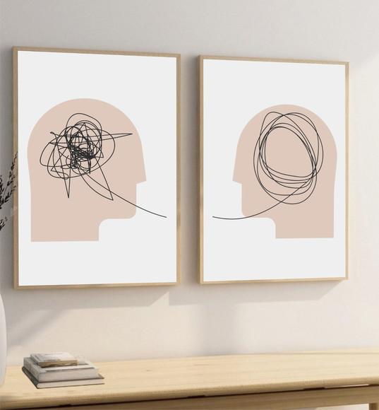 Quadros Decorativos Consultório Psicologia Moderno Moldura