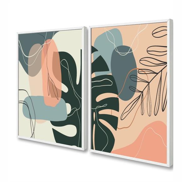 Quadros Decorativos Costela de Adão Folhagem Desenho Moldura