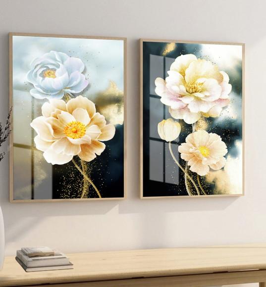 Quadros Decorativos De Flores Modernos Com Moldura E Vidro