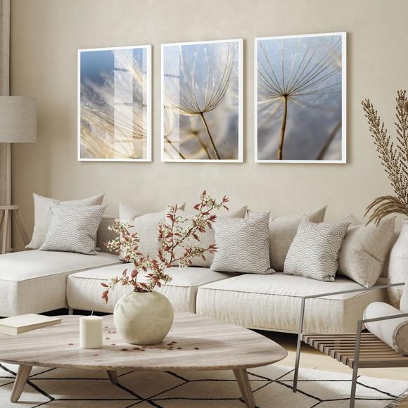 Quadros Decorativos Dente de Leão Moderno Moldura e Vidro