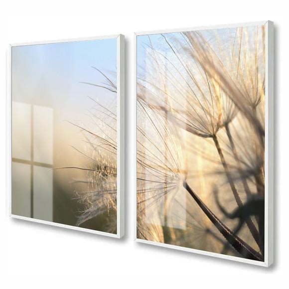 Quadros Decorativos Dente De Leão Para Sala Moldura E Vidro