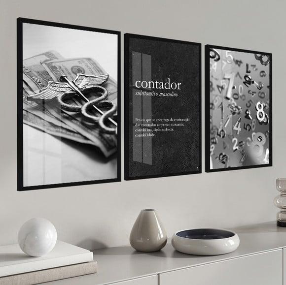 Quadros Decorativos Escritório Contabilidade Moldura e Vidro