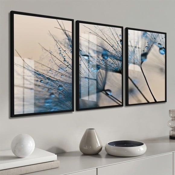 Quadros Decorativos Flor Dente de Leão Sala Vidro e Moldura
