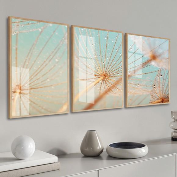 Quadros Decorativos Flores Dente De Leão Com Moldura E Vidro