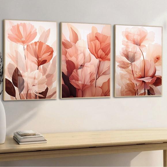 Quadros Decorativos Flores Rosas Quarto Sala Hall Luxo Vidro