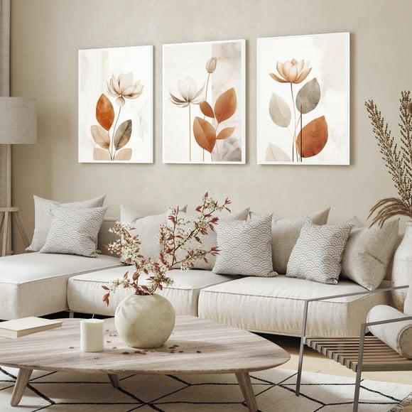 Quadros Decorativos Flores Sala Moderna Quarto Hall Moldura