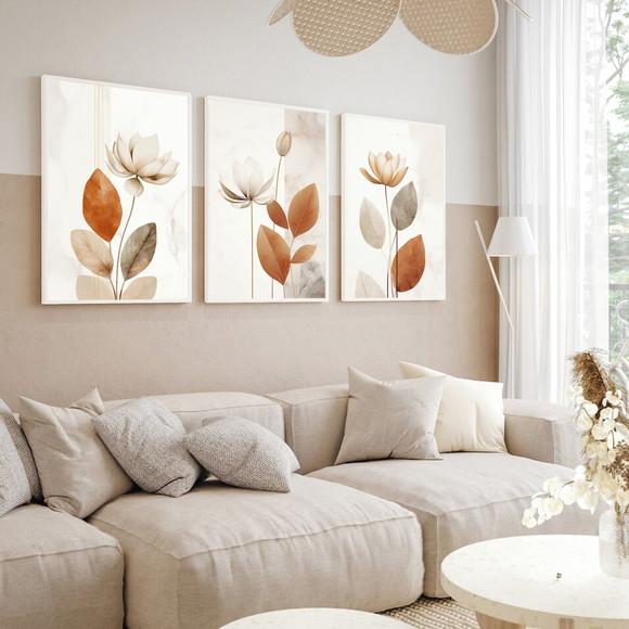 Quadros Decorativos Flores Sala Moderna Quarto Hall Moldura