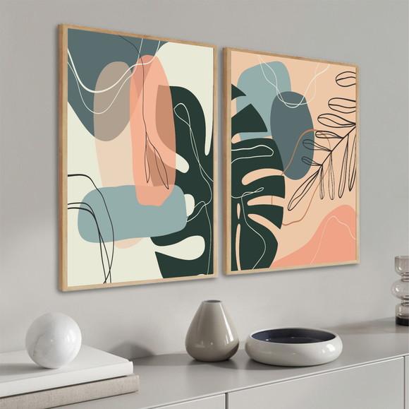 Quadros Decorativos Folhagem Desenho Costela de Adão Moldura
