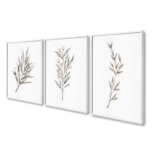 Quadros Decorativos Folhagem Moderna Sala Quarto com Moldura