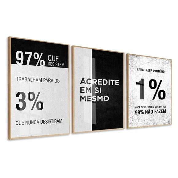 Quadros Decorativos Frase Motivacional Escritório com Vidro