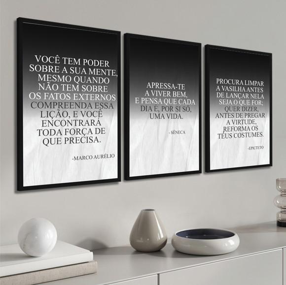 Quadros Decorativos Frase Motivacional Estoicismo Moldura